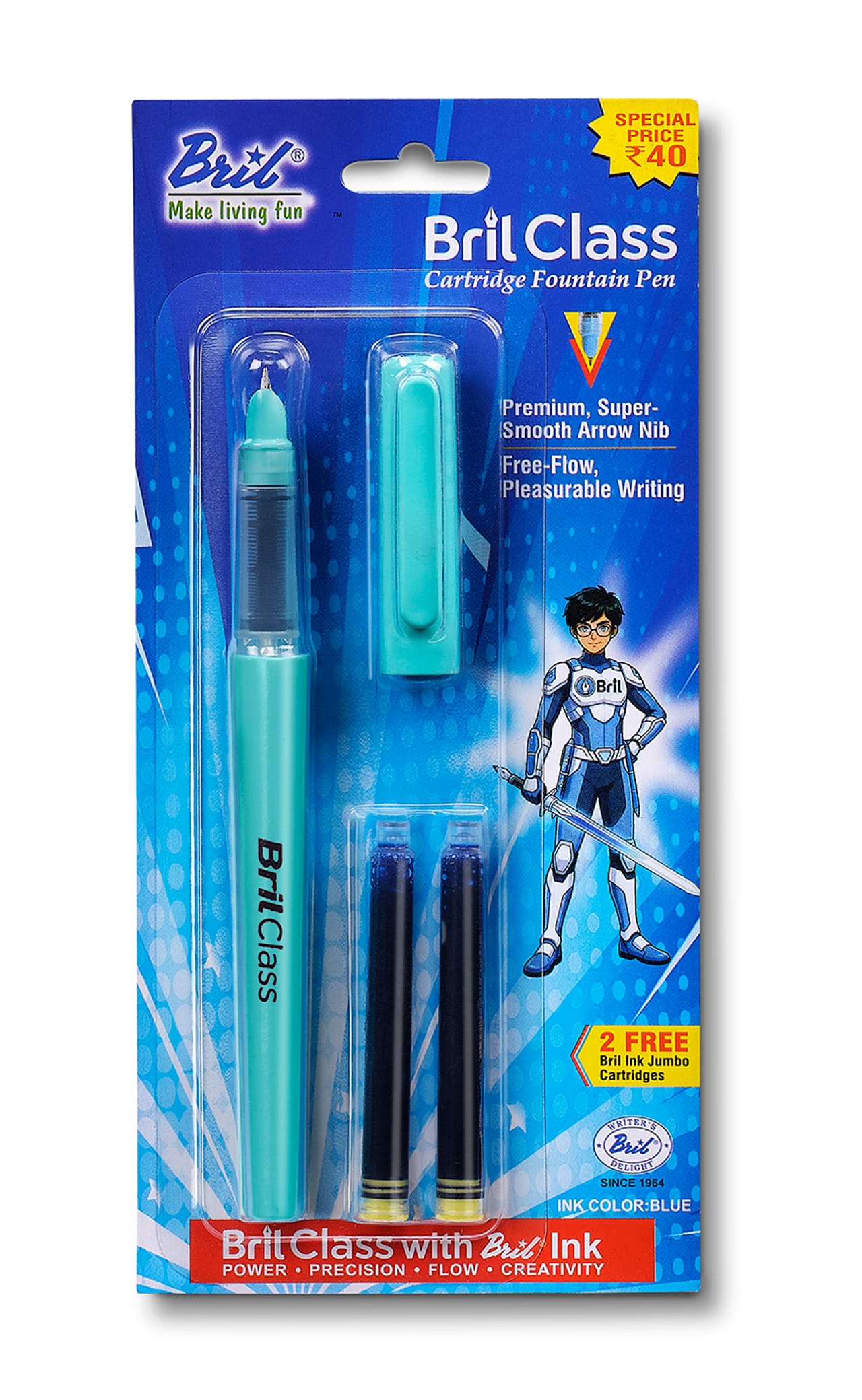 Bril Ink Owner BrilIndia | Bril Class Cartridge Fountain Pen with 2 Free Bril Ink ...